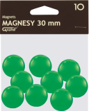 magnet v plastu kulatý 30mm 10ks zelený 130-1697