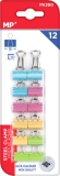 klip Binder barevný MP 19mm 12ks PA390 blistr