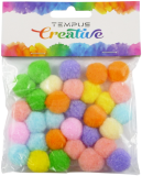 pom poms 20mm bar.pastel mix 30ks