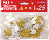 Samolepky vánoční pěnová SMS 290008 Advent Numbers Silver/Gold