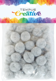 pom poms 20mm šedý 50ks