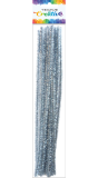 drát plyšový 30cm metal.stříbrný 20ks