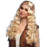 Boland Dámská blond paruka hippie s korálky a čelenkou