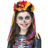 Smiffys Barevná květinová čelenka se stužkami
