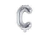 PartyDeco Foliové písmeno C stříbrné 35 cm