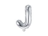 PartyDeco Foliové písmeno J stříbrné 35 cm