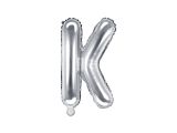 PartyDeco Foliové písmeno K stříbrné 35 cm