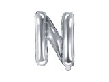 PartyDeco Foliové písmeno N stříbrné 35 cm