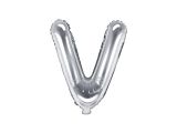 PartyDeco Foliové písmeno V stříbrné 35 cm