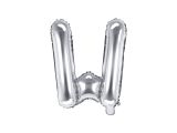 PartyDeco Foliové písmeno W stříbrné 35 cm