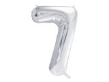 PARTYDECO Foliová číslice- 7 stříbrná -86 cm