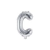 PartyDeco Foliové písmeno C stříbrné 35 cm