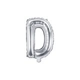 PartyDeco Foliové písmeno D stříbrné 35 cm