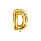 PartyDeco Foliové písmeno D zlaté 35 cm