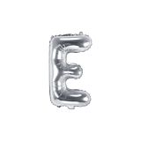 PartyDeco Foliové písmeno E stříbrné 35 cm