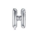PartyDeco Foliové písmeno H stříbrné 35 cm