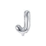 PartyDeco Foliové písmeno J stříbrné 35 cm