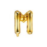 PartyDeco Foliové písmeno M zlaté 35 cm