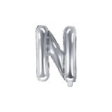 PartyDeco Foliové písmeno N stříbrné 35 cm