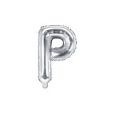 PartyDeco Foliové písmeno P stříbrné 35 cm