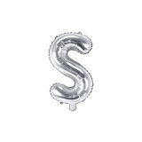 PartyDeco Foliové písmeno S stříbrné 35 cm