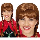Fiestas Guirca Dámská hnědá paruka s copy a ofinou Fiestas Guirca Dámská hnědá paruka s copy a ofinou