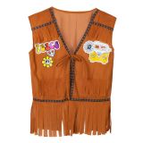 Boland Hnědá vesta hippie s třásněmi velikost M/L Boland Hnědá vesta hippie s třásněmi velikost M/L