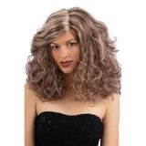 Carnival Toys Hnědá vlnitá paruka s blond pramínky