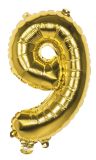 PARTYDECO Foliová číslice- 9 zlatá -86 cm
