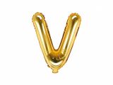 PartyDeco Foliové písmeno V zlaté 35 cm