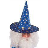 Carnival Toys Modrý klobouk čaroděj s hvězdami