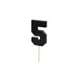 Narozeninová svíčka Lego číslo 5 černá