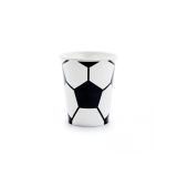 PARTYDECO Papírové kelímky fotbalový míč -260 ml - 6ks