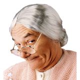 Widmann Paruka babičky s drdolem šedivá