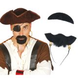 Fiestas Guirca Pirátské černé vousy s korálky Fiestas Guirca Pirátské černé vousy s korálky