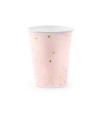 PARTYDECO Papírové kelímky růžové s tečkami -260 ml - 6ks