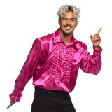 Boland Růžová pánská disco košile XL Boland Růžová pánská disco košile XL