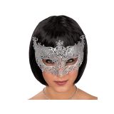 Carnival Toys Škraboška stříbrná glitrová