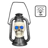 Boland Svítící LED lucerna měnící barvy motiv lebka Boland Svítící LED lucerna měnící barvy motiv lebka