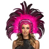 Boland Velká čelenka Samba z peří růžová