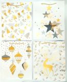 Dárková taška vánoční White Laser Gold M 26x32s10cm