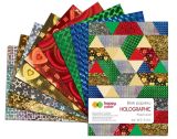 Blok dekoračních papírů Holographic, A4, 70 g / m2, 10 listů, 5 motivů, Happy Color