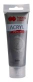 Akrylová barva 75ml, Metalická Tmavě Stříbrná, Happy Color 819
