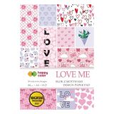 Bloky s motivy LOVE ME, A4, 80 g / m2, 15 listů, 30 motivů, Happy Color