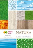 Bloky s motivy NATURA, A4, 80 g / m2, 15 listů, 30 motivů, Happy Color