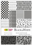 Bloky s motivy BLACK/WHITE, A4, 80 g / m2, 15 listů,  26 motivů, Happy Color