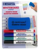 Značkovač Whiteboard Centropen 8559 4ks + magnetická houbička