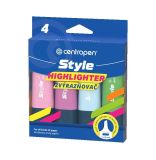 Zvýrazňovač  Centropen Style 6252/4 pastel sada 4ks