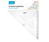 Pravítko trojúhelník s ryskou, transparentní LUMA Pravítko trojúhelník s ryskou, transparentní LUMA