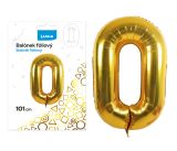 Balónek fóliový č. 0 ZLATÝ 101cm LUMA